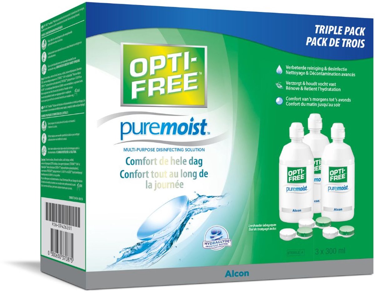OPTI-FREE® PureMoist® - lenzenvloeistof - 3x 300ml