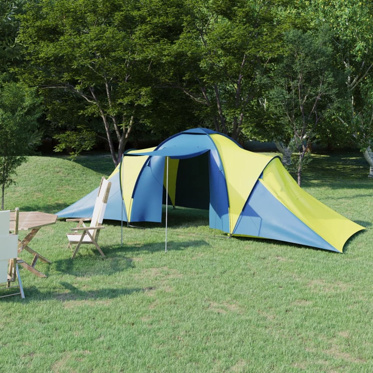 vidaXL - Tent - 6-persoons - blauw - en - geel – foto 2