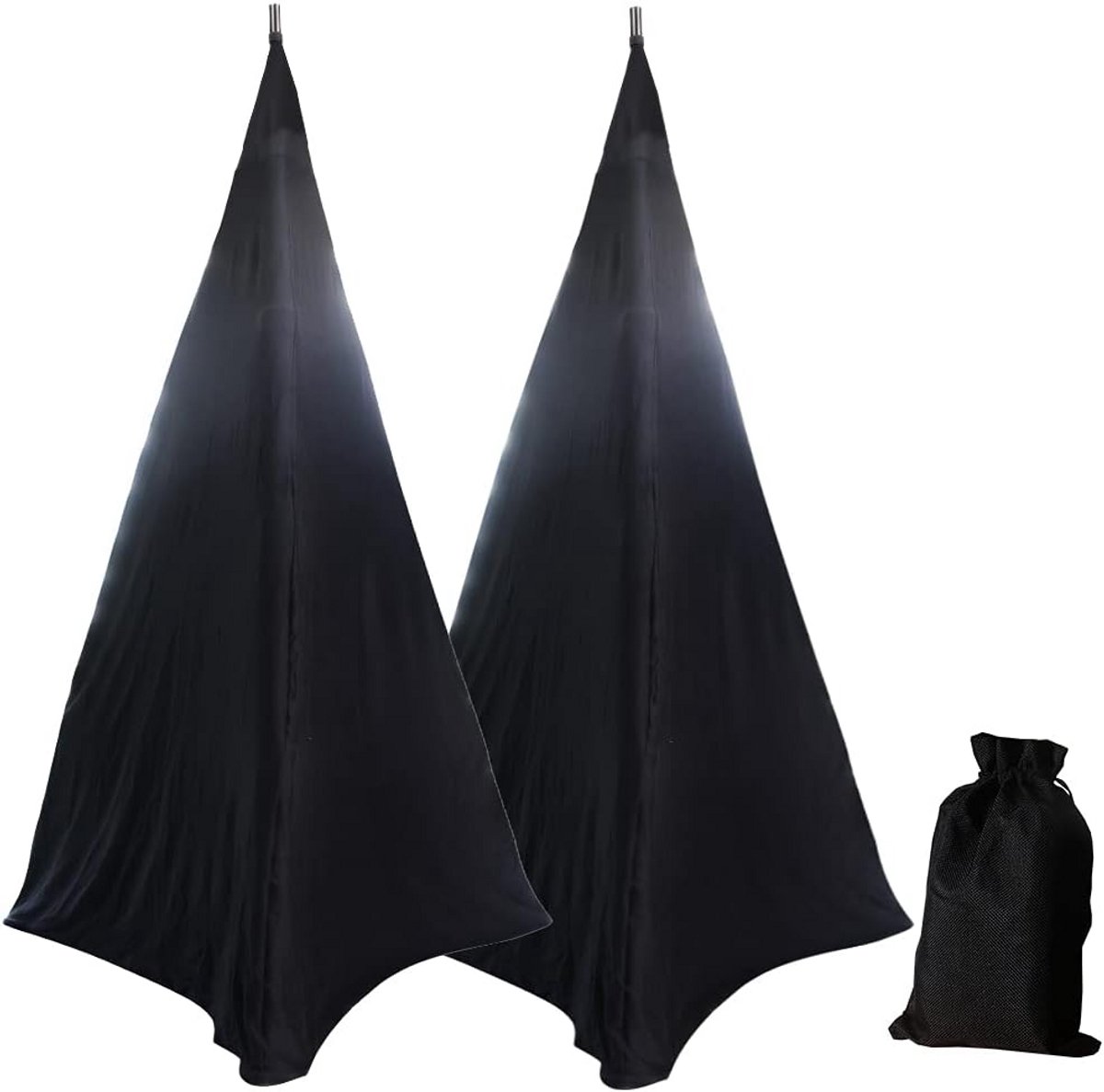 2x Uitrekbare Speaker Statief Covers - Universele DJ Podium Ondersteuning Stofhoes Zwart