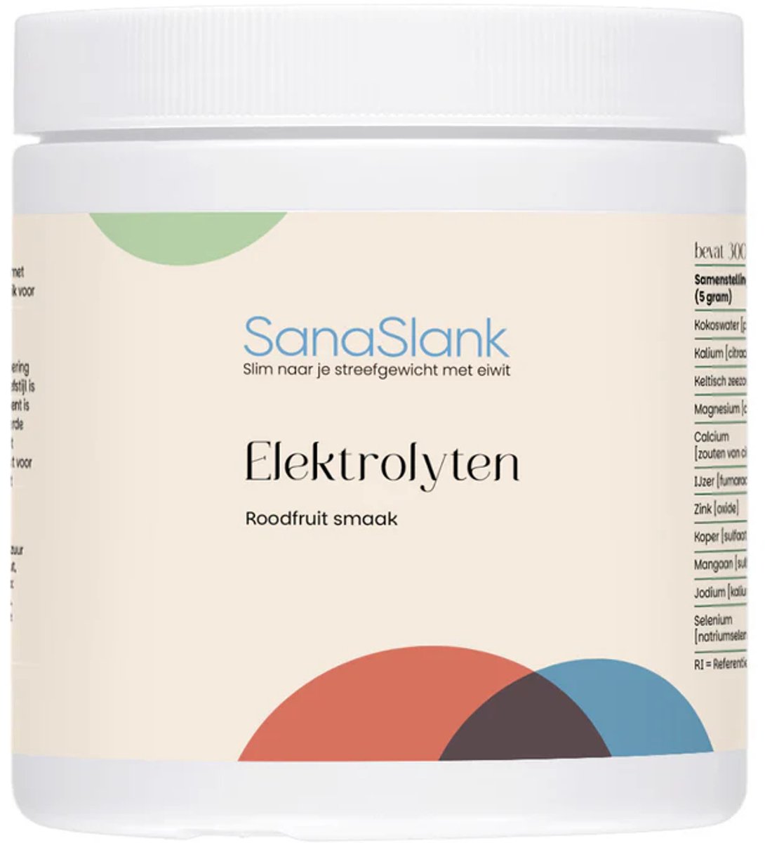 SanaSlank Elektrolyten Roodfruit 300g - Mineralen - Vochtbalans - Sport - Vegan