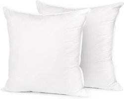 Set van 2 Luxe Kussens 60x60cm - 100% Katoenen tijk - Gerecyclede Donsvulling