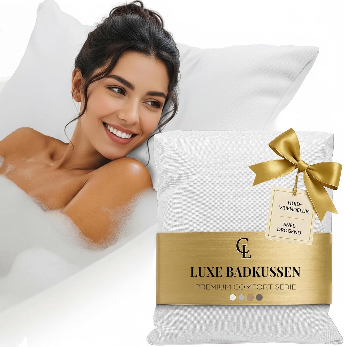 Luxe Badkussen voor Hoofd, Nek en Rug – Dik en Comfortabel Spa Kussen