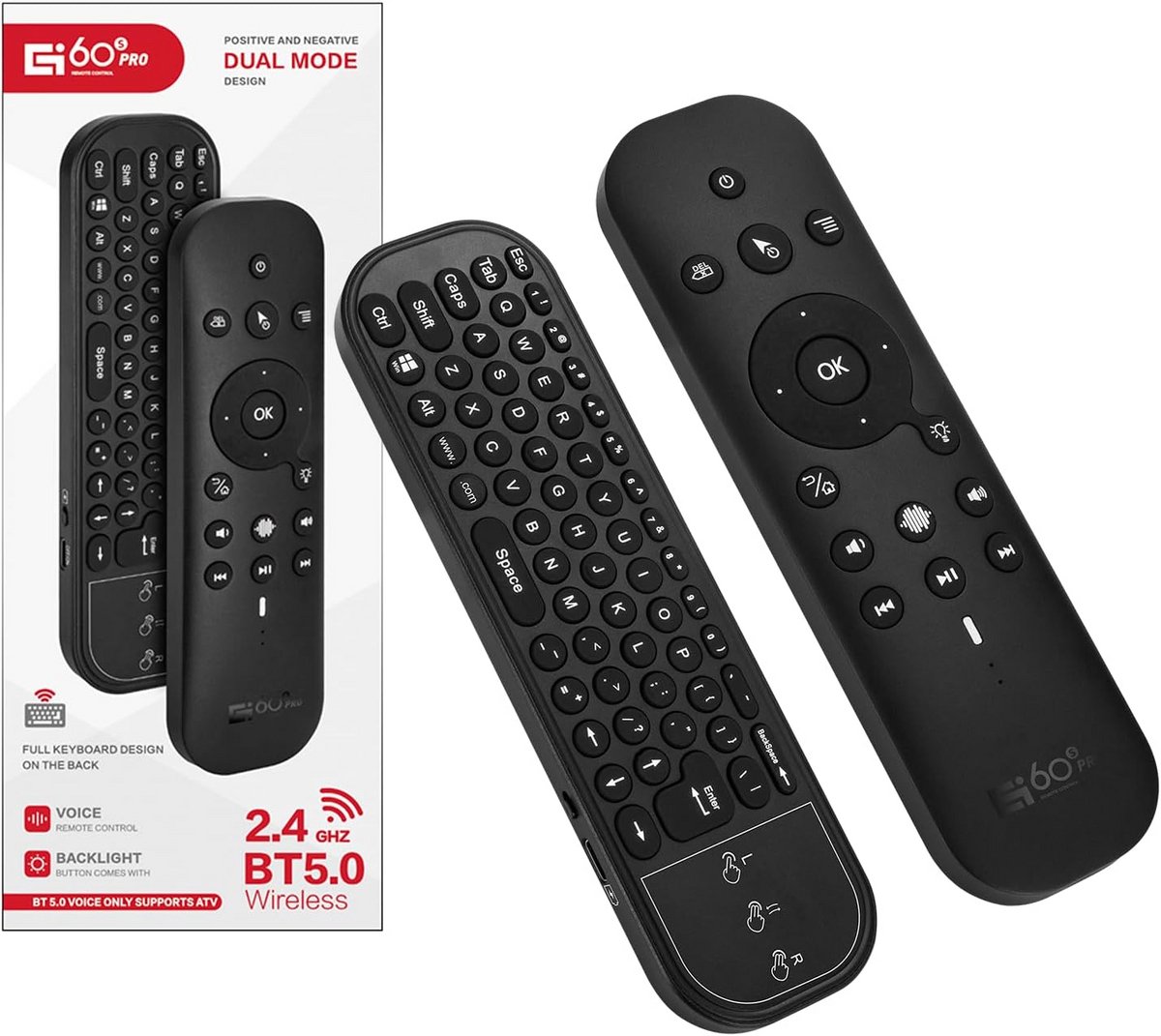 Universele Air Mouse Afstandsbediening met Draadloos Toetsenbord en IR-leerfunctie