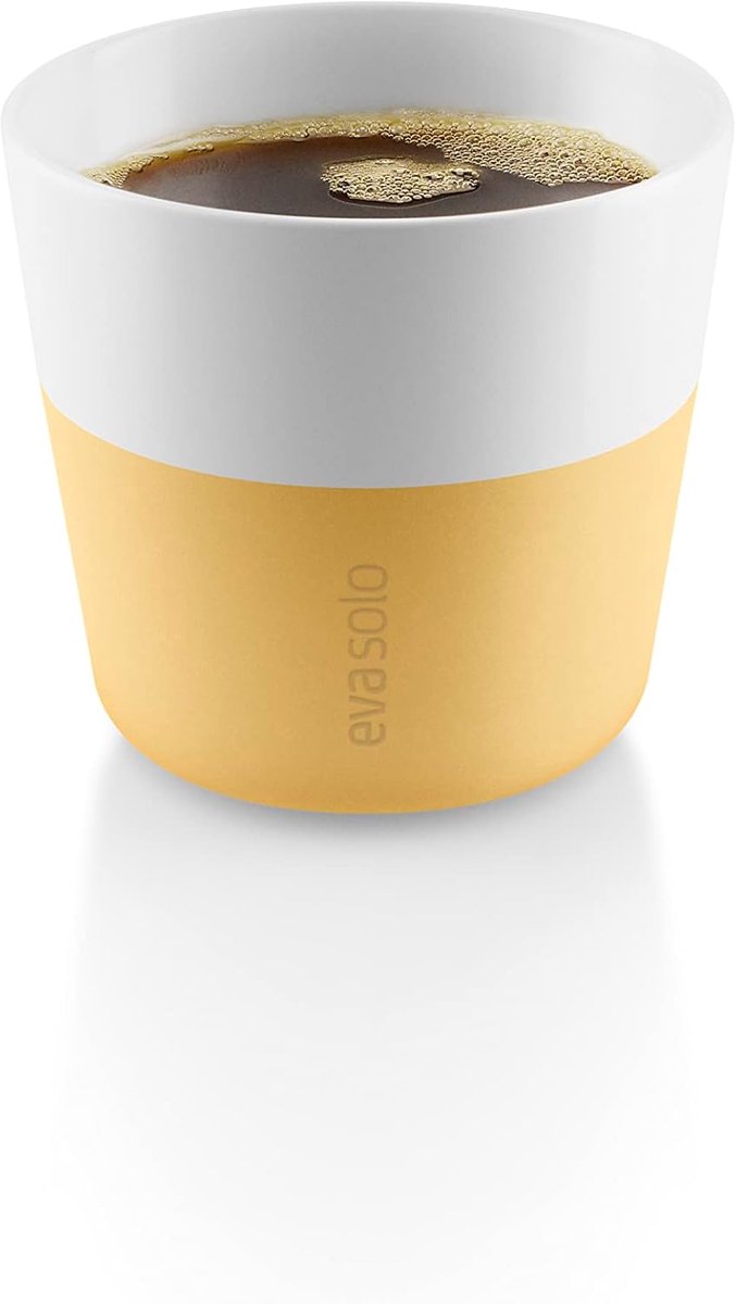Lungo Kopjes Set van 2 - Porselein met Siliconen Sleeve - Warmte-isolerend