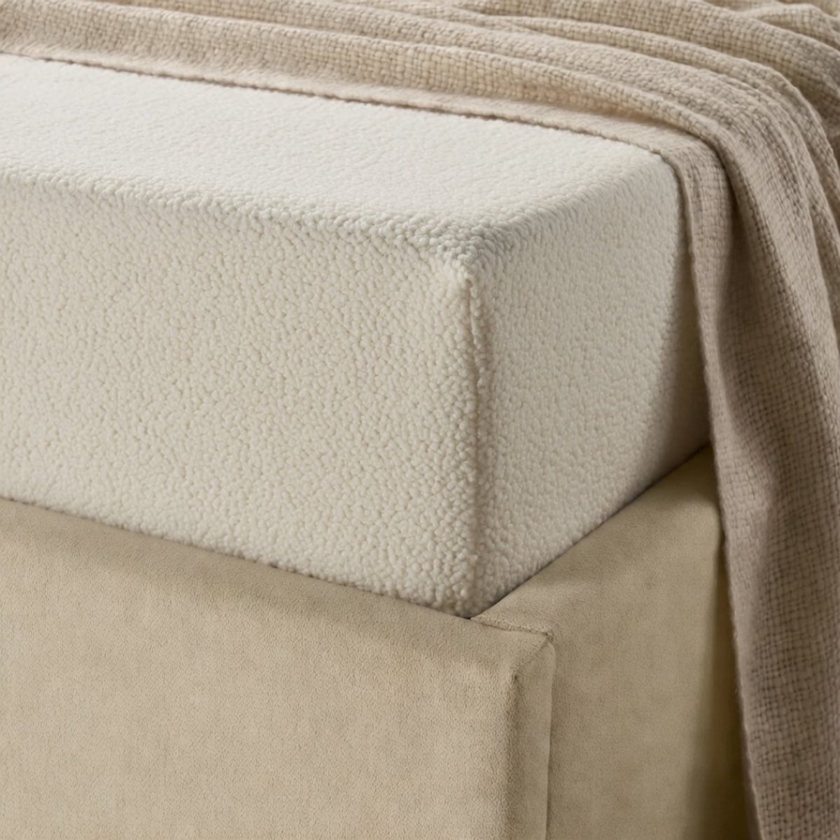 Y-NOT™ - Teddy - Hoeslaken- Creme - 160x200+30cm 2-Persoons - Hoekhoogte 30cm - 30 dagen proefslapen