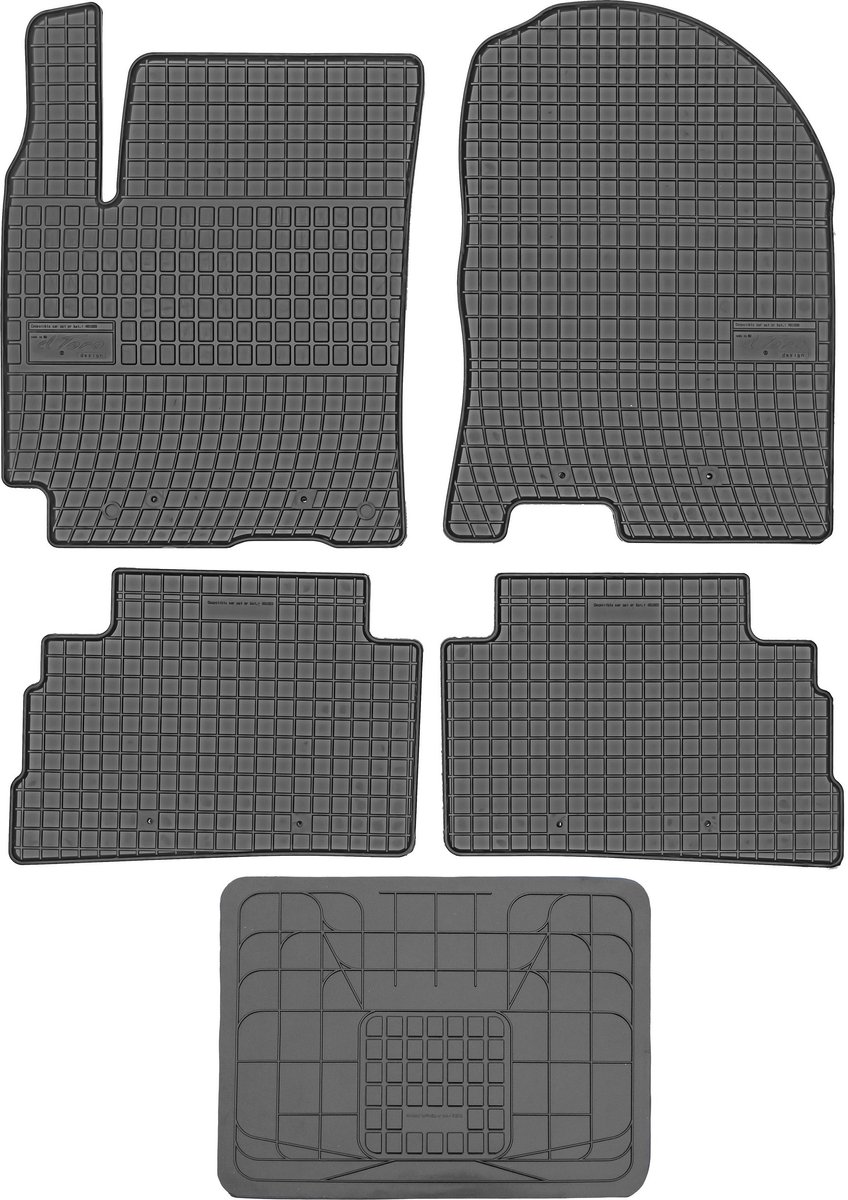 Frogum Hyundai Kona Serie - Rubber Automatten - Zwarte Kleur - Zonder Stoppers