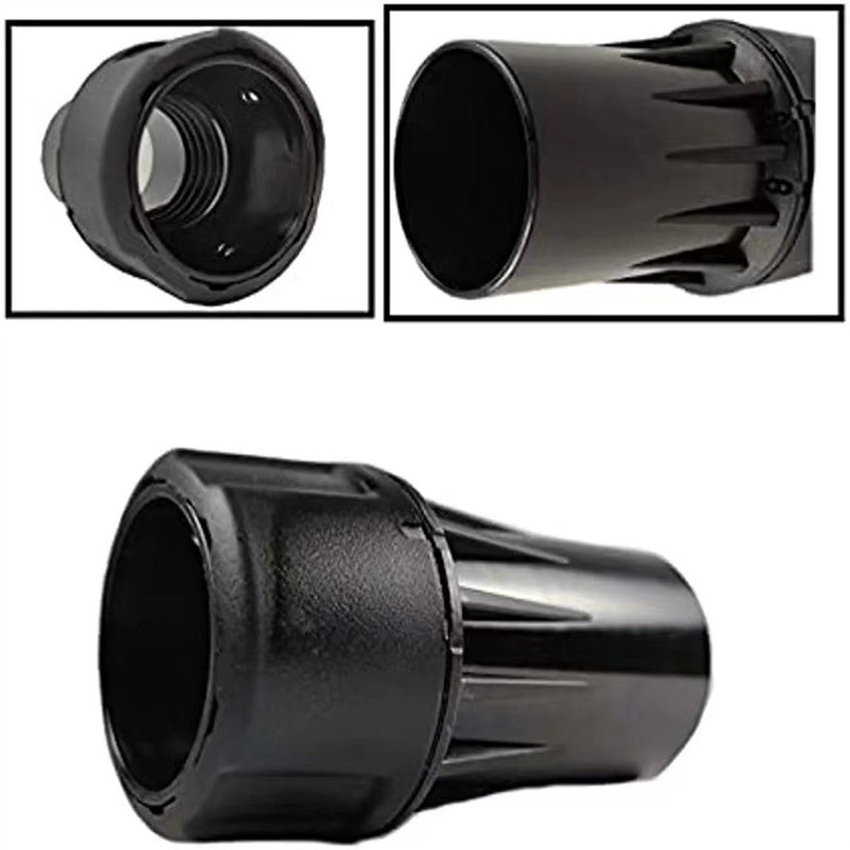 Universele snelkoppeling geschikt voor DeWalt stofzuigers, stofzuigerslangen, schuurmachines, verstekzagen, tafelzagen en diverse gereedschappen en beschermkappen, voor een duurzame verbinding met 1-1/4 inch stofzuigerslangen.