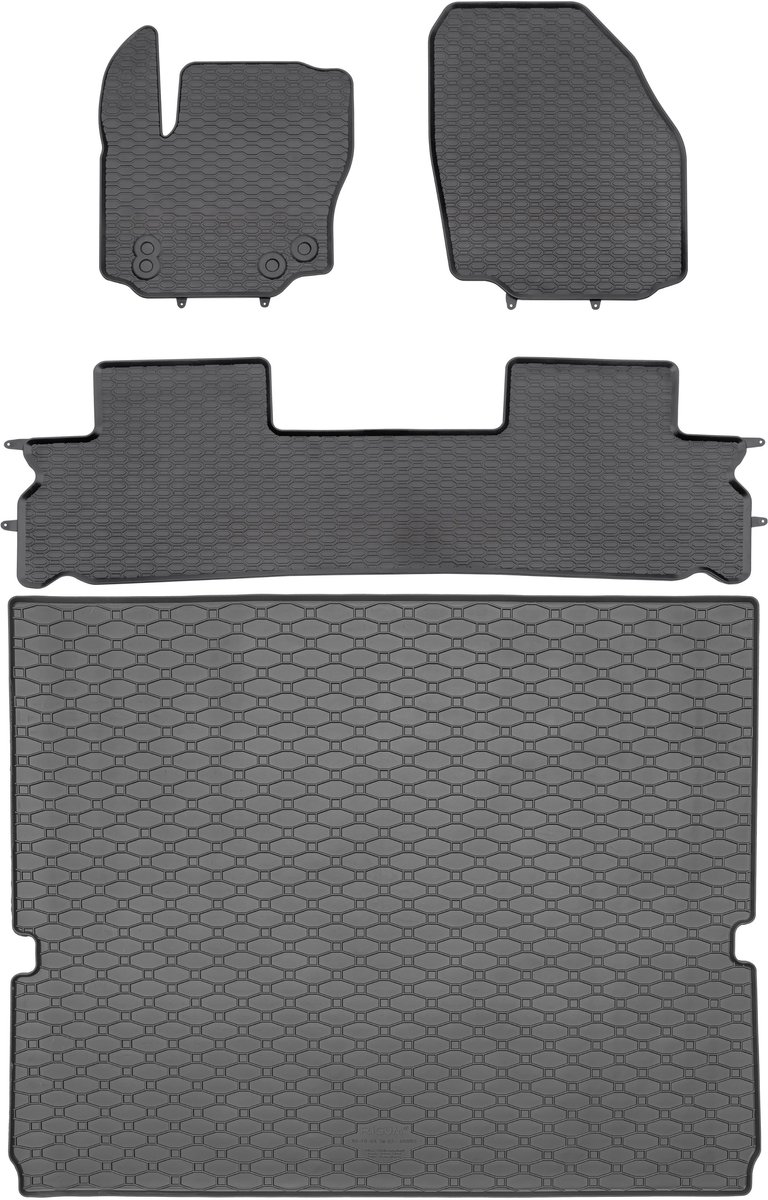 Max-Dywanik Rigum RKK + Geyer - Ford S-Max I - 7-zits - 3e rij neergeklapt - Ovale fixatie