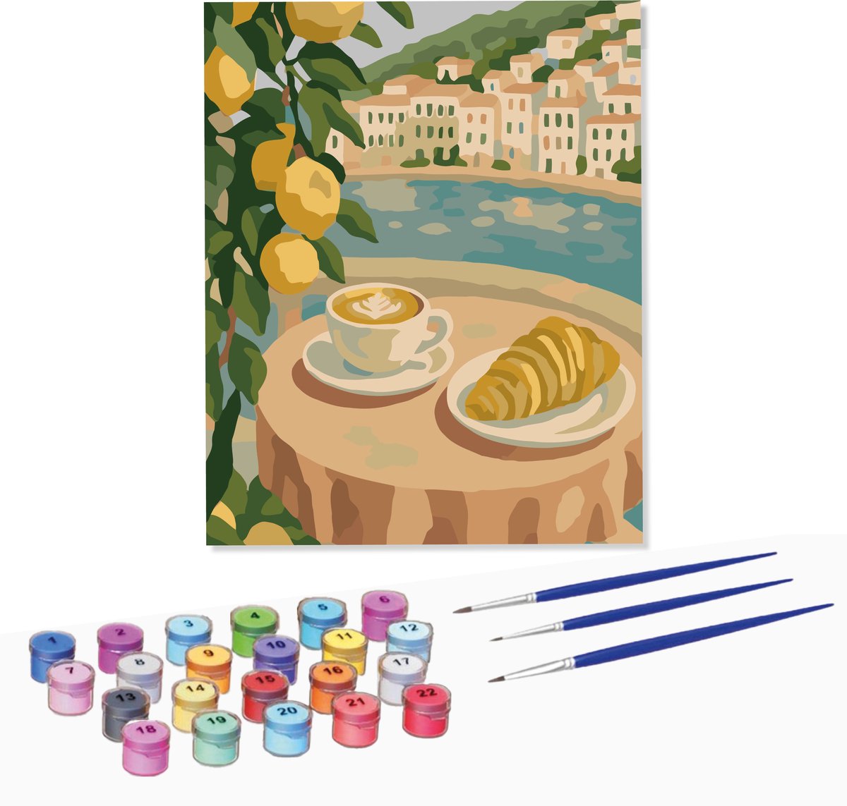 Rubye® Schilderen Op Nummer - Croissant - Volwassenen & Kinderen - 50x40cm