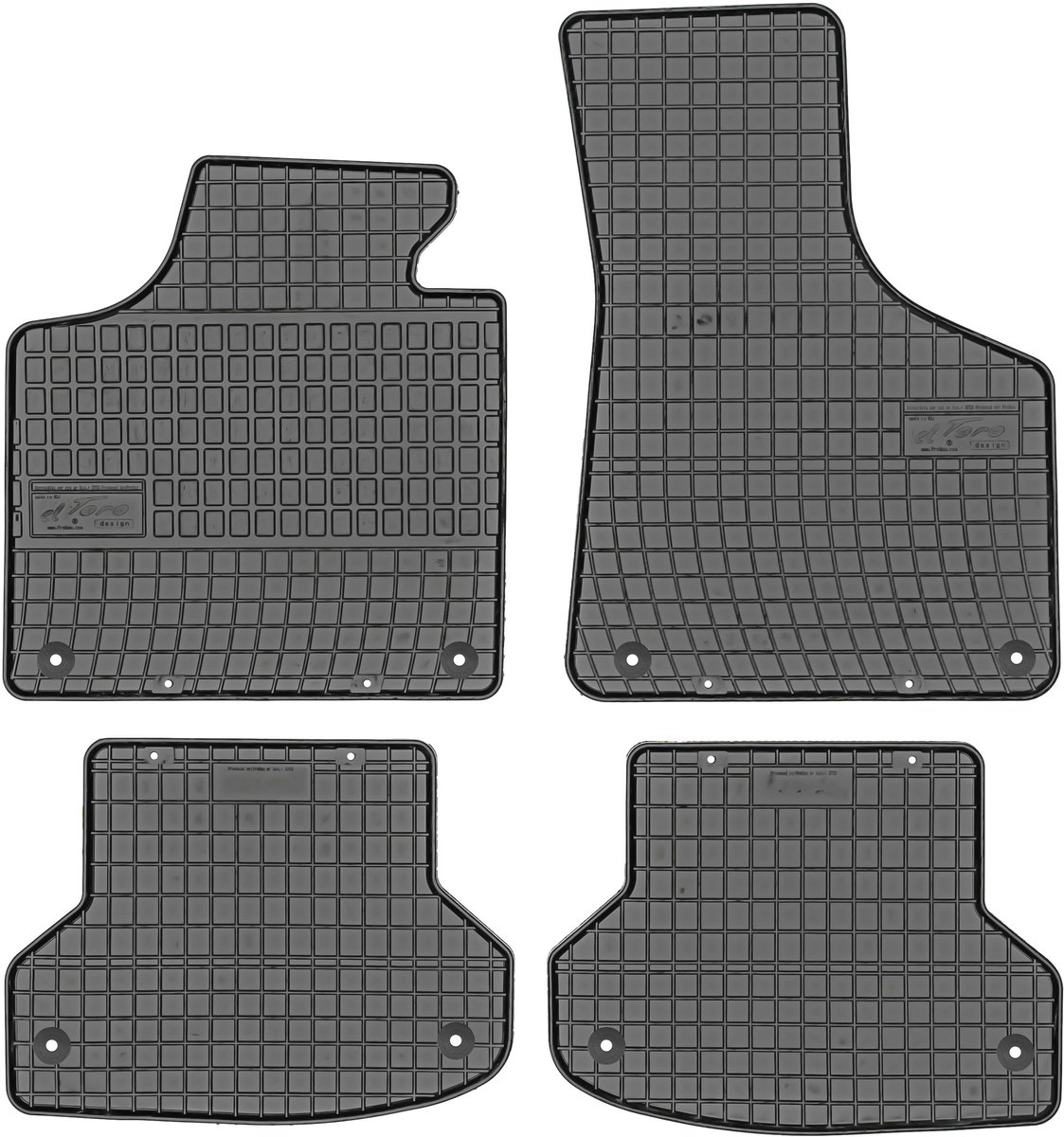 Frogum - Audi A3 II 8P 2003-2012 - Rubberen Automattenset - Voorkant en Achterkant - Zwart
