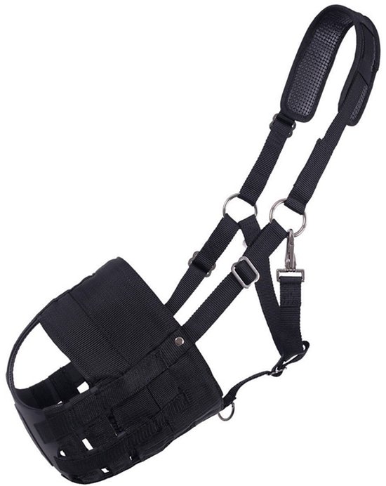 QHP Neopreen Mondkap voor Paarden - Zwart - Maat X-FULL/XL QHP Neopreen Mondkap voor Paarden - Zwart - Maat X-FULL/XL