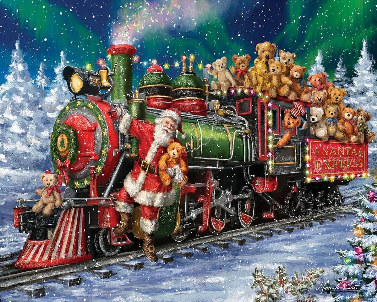 Kerstpuzzel 1000 Stukjes Santa Express Winter Puzzel voor Volwassenen en Kinderen