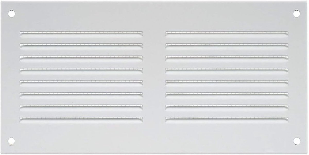 Ventilatierooster - Wandrooster Afvoer - Luchtcirculatie Verbeteren - Insectenbescherming - 200x100 mm - Wit