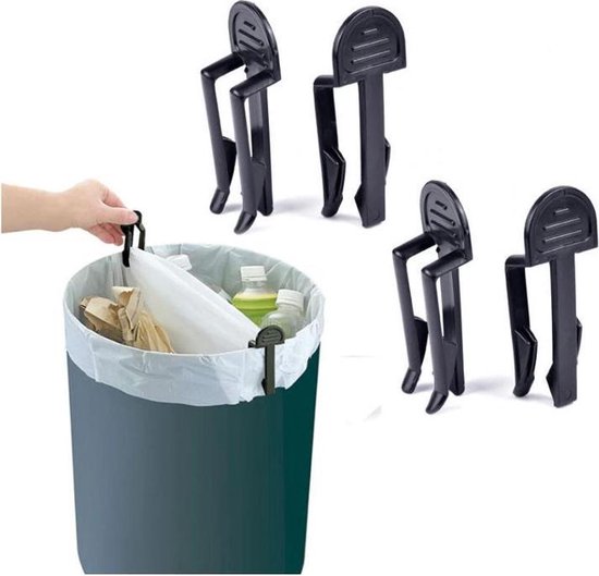 Support de sac poubelle avec clip de fixation pour tiroir / porte