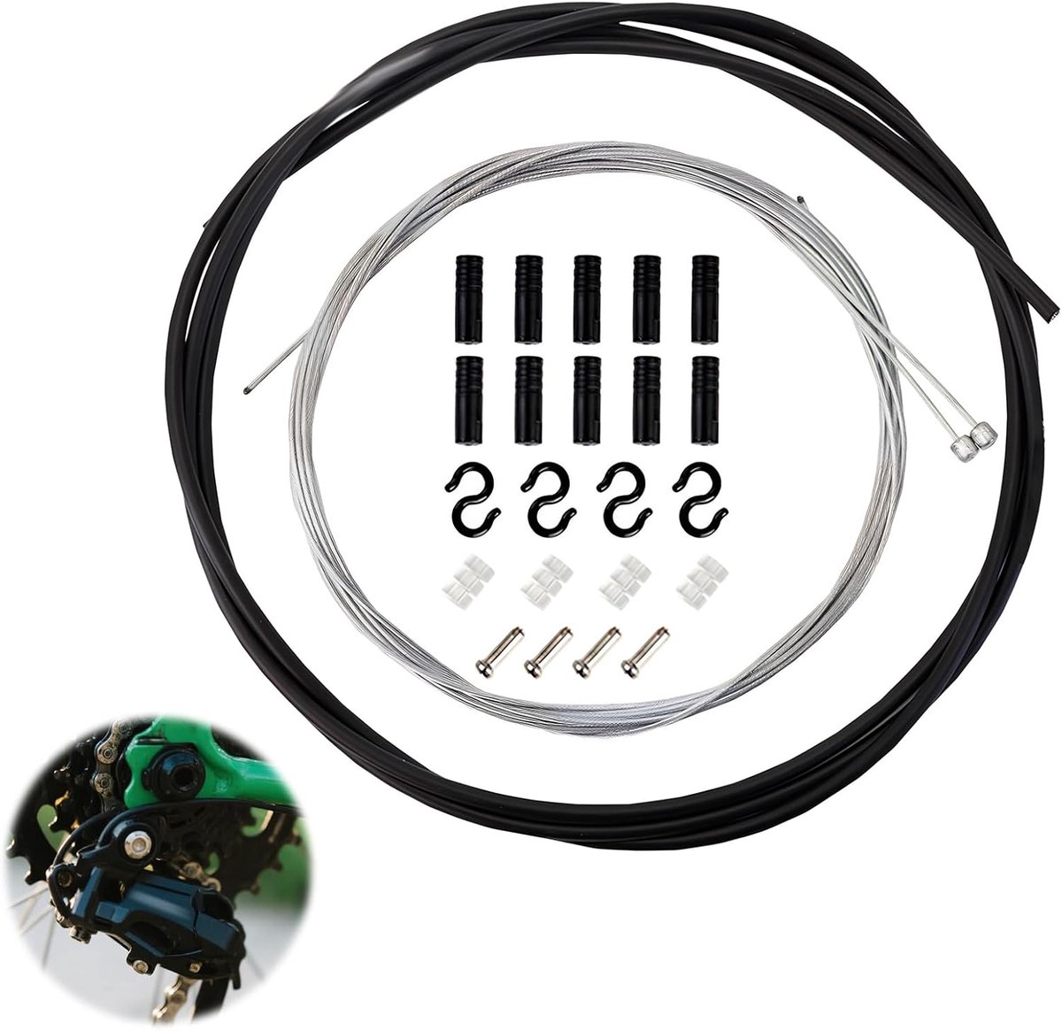 Universele Schakelkabels Set voor Fiets (MTB, Racefiets, Vouwfiets) - 2m Versnellingskabel