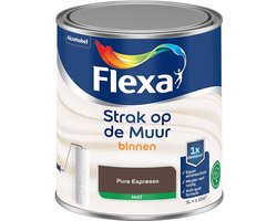 Flexa - Strak op de Muur Binnen Muurverf Mat - Pure Espresso - Kleur van het jaar 2025 - Mengverf - 1 L