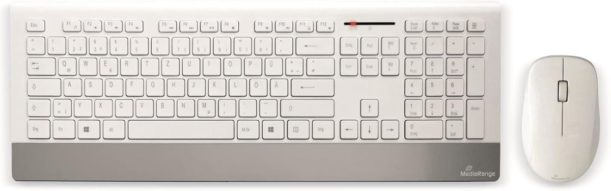 Draadloos Toetsenbord en Muis Set met QWERTZ Lay-out, Spatwaterdicht en USB Ontvanger