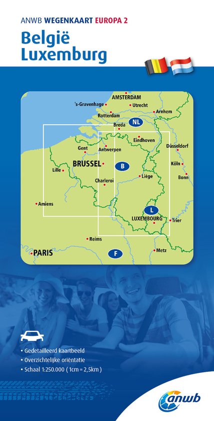 Wegenkaart- Belgium / Luxembourg road map