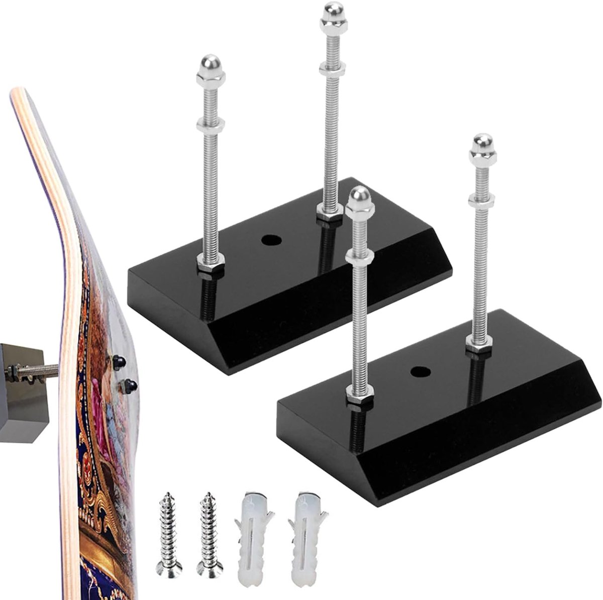 Set van 2 Wandhouders voor Longboard en Skateboard - Transparante Display Hangers