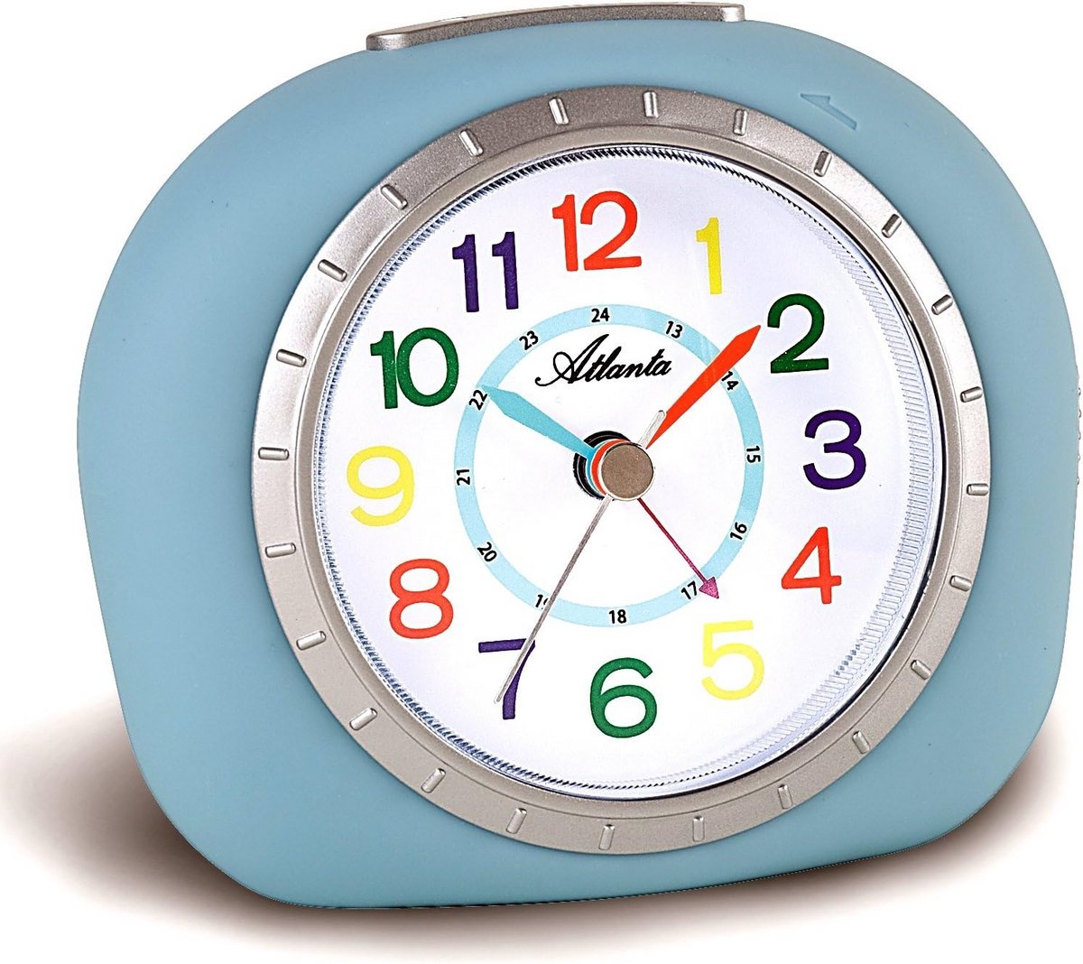Stille Kinderwekker Blauw met Licht en Lichtgevende Wijzers