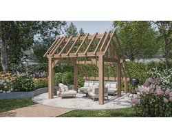 Massief houten bijgebouw Andorra – prefab bouwpakket – Europese Douglas – 7,5 m²