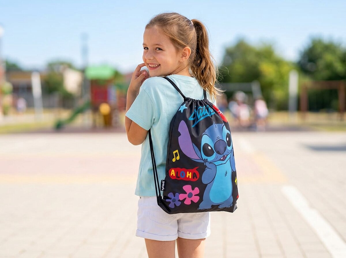Disney Stitch - Gymtas / zwemtas - Stitch Aloha Black — afbeelding 3