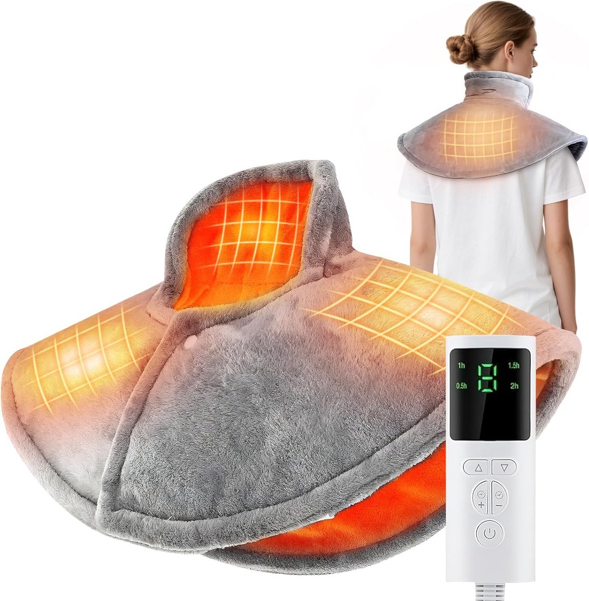 Elektrische Nek- en Schouderwarmer met 9 Warmtestanden en Timer voor Pijnverlichting