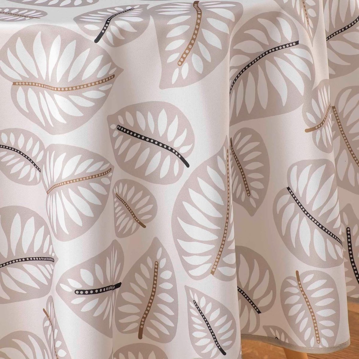 Rond Tafelkleed 180 cm - Natuurlijk Bedrukt Polyester - Voor Binnen en Buiten