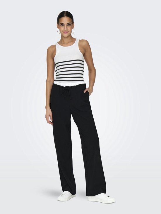Only Top Onlkenya Débardeur à rayures côtelées Jrs No 15318407 White brillant / Noir Taille femme - L