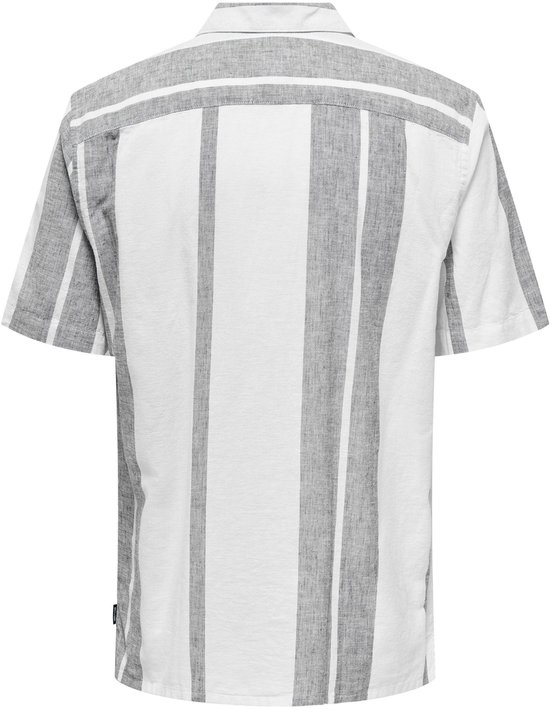 ONLY & SONS ONSCAIDEN SS STRIPE LINEN RESORT SHIRT Chemise pour homme - Taille L