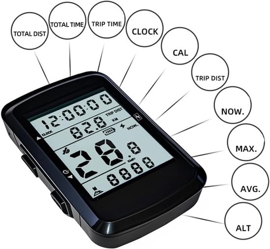 Draadloze Fietscomputer - GPS Fietscomputer - Kilometerteller Fiets - Snelheidsmeter - USB Oplaadbaar - Groot LCD Scherm - Meet Snelheid, Afstand, Tijd & Hoogte - Geschikt voor Alle Fietstypes - Eenvoudig te Monteren van Merkloos — afbeelding 5