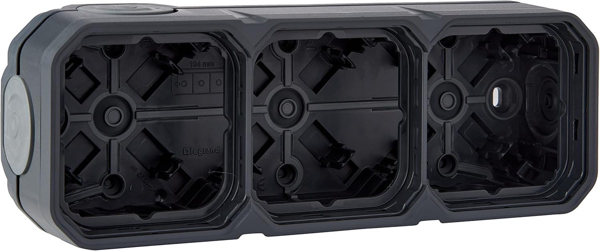 Waterdichte Behuizing - Plexo Opbouw - Elektrische Installatie - Versterkte UV Bescherming - 3 Functies - Antraciet