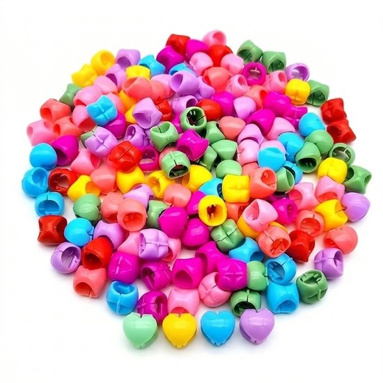 Ensemble de 50 mini pinces à cheveux – multicolore – petits accessoires de cheveux en forme de cœur en plastique – petits accessoires capillaires pour filles et femmes