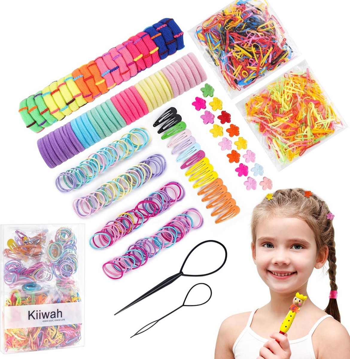 780 Stuks Haaraccessoires Set voor Meisjes: Elastiekjes, Haarspelden & Clips