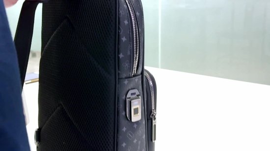 WiWU Crossbody Bag - Luxe Schoudertas met Vingerafdruk Slot - Waterdicht - Verstelbare Schouderband - Anti-diefstal Sling Bag voor Heren & Dames - Zwart