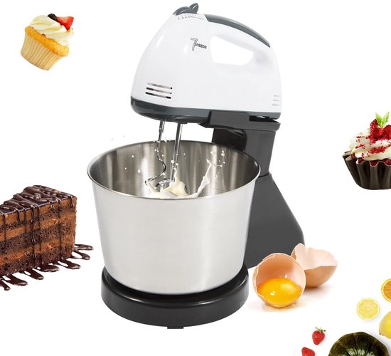 Deliqa keukenmixer - luxe deegmachine - 350w - 1.7 Liter - deegmachine - RVS - 7 versnellingen - elektrische mixer - makkelijk schoon te maken