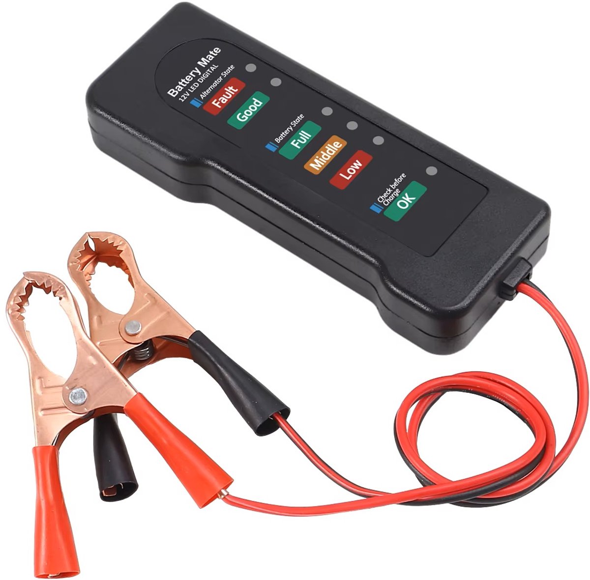 Han‑Bar® 12V Auto-Accutester - Dynamo-Tester – LED Analyse Tool - Zwart