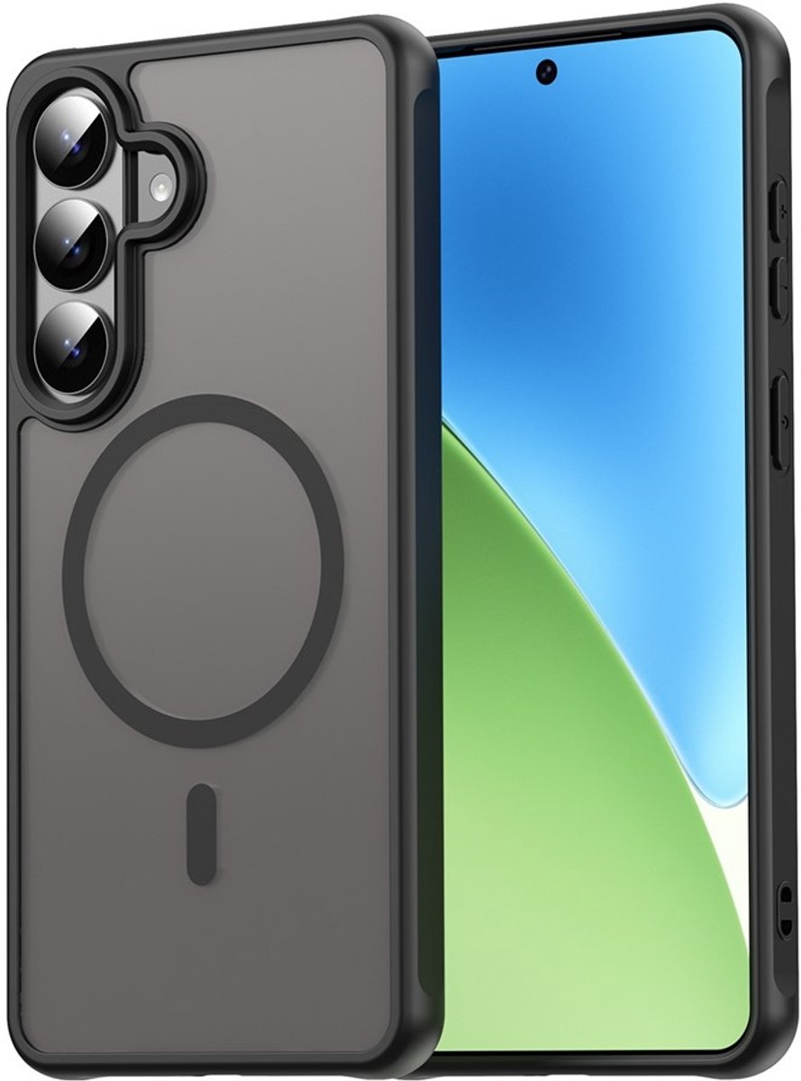 Casety Geschikt voor Samsung Galaxy S26 Plus hoesje - slanke backcover met magnetisch ondersteuning - Zwart