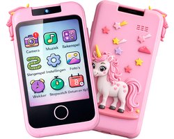 Banzoo® Kindertelefoon - Speelgoed Telefoon - Kindercamera - Fotocamera Kinderen - Fototoestel voor Kinderen - Kinder fotocamera - Kinder Fototoestel - HD Video & Camera - USB-C Oplaadbaar - Educatief Speelgoed - 48MP - Speelgoed - Unicorn - Roze