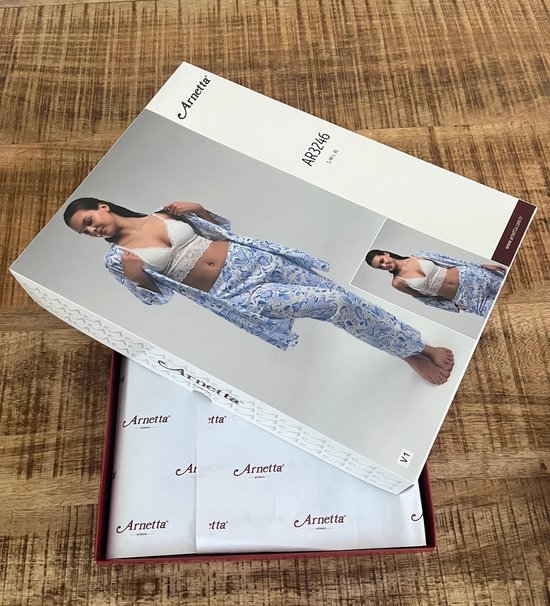 Set femme Arnetta - Wit - Kimono - Robe de chambre - 96 % Katoen - Taille : L