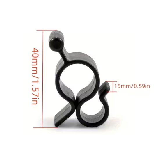 Set van 10 stuks - Ophangsysteem aan zonnescherm - Luifel - Zwart - Clips - Haken voor camper en caravan — afbeelding 4