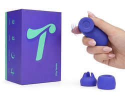 Tickle Toys Tiny Tease - Mini Luchtdruk Vibrator - 3 Opzetstukken - Oplaadbaar en Fluisterstil - Sex Toys voor Vrouwen - Clitoris Stimulator - Seksspeeltjes - Cadeau voor Vrouwen - 5 Intensiteitsniveaus - Blauw