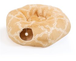 Kattentunnel Pluche - Tunnel Kat - Kattenhuis - Speeltunnel kat - Beige