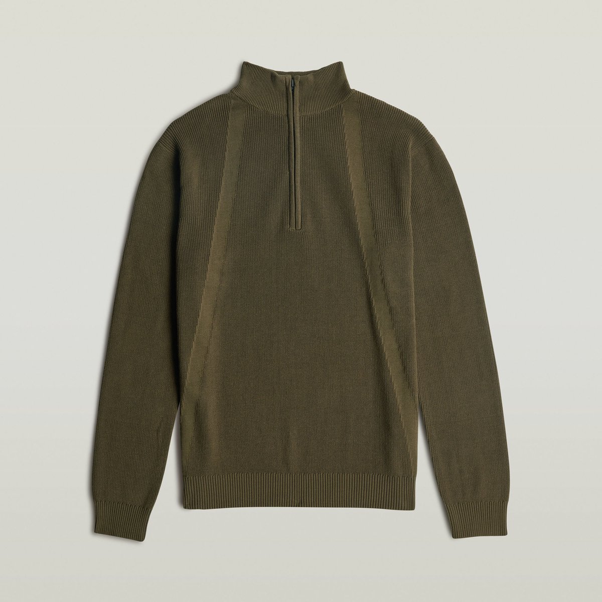 G-STAR Structure half zip knit Heren Trui dark Olijf