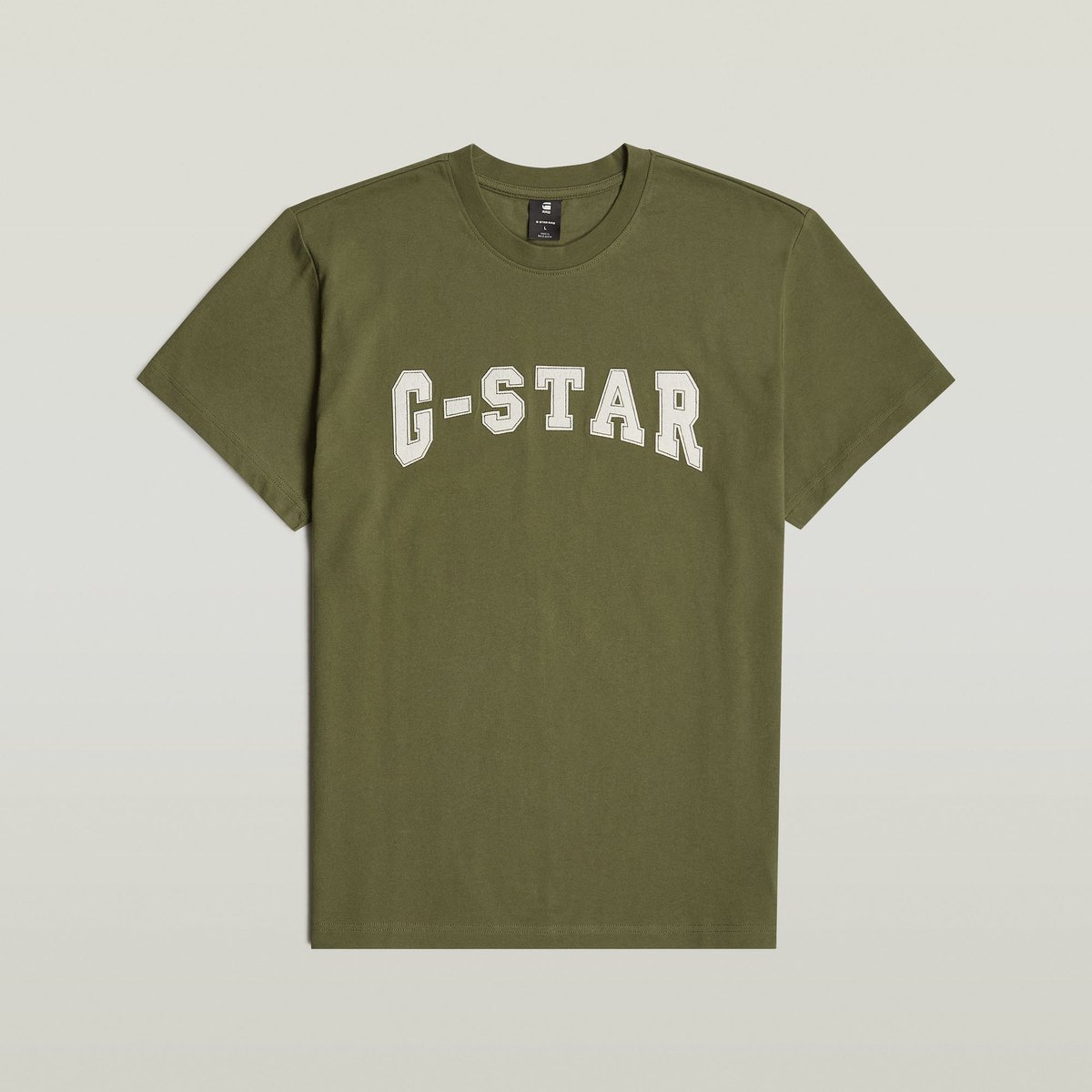 G-Star Felt logo r t Heren T-shirts Olijf
