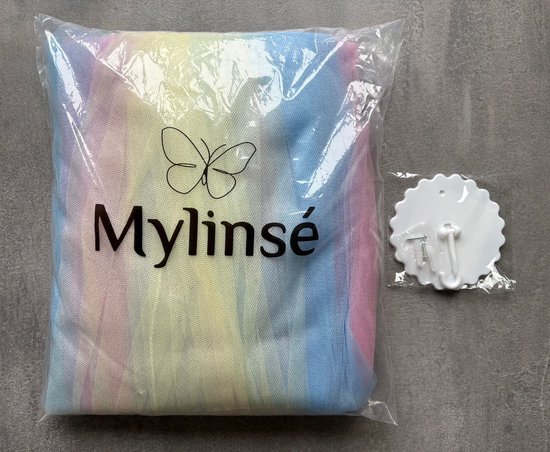 Regenboog Klamboe / Bedhemel voor Kinderkamer - Kinderbed, Peuterbed en Eenpersoonsbed - Hemeltje Speelhoek – Ø60 cm – Hoogte 260 cm – klamboe baby - klamboe 1 persoons - klamboe roze — afbeelding 2