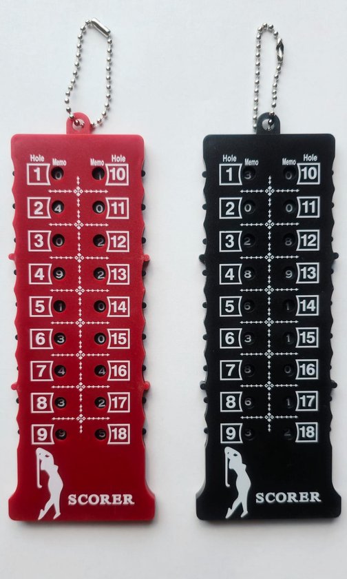 Actie4you® - 18 hole Teller - Golf score teller - Rood - Slagenteller - Handteller - Golftrainingsmateriaal – Golf Accessoires - Handige scoreteller - Golfscore teller – Golfscoreteller - Zwart — afbeelding 2