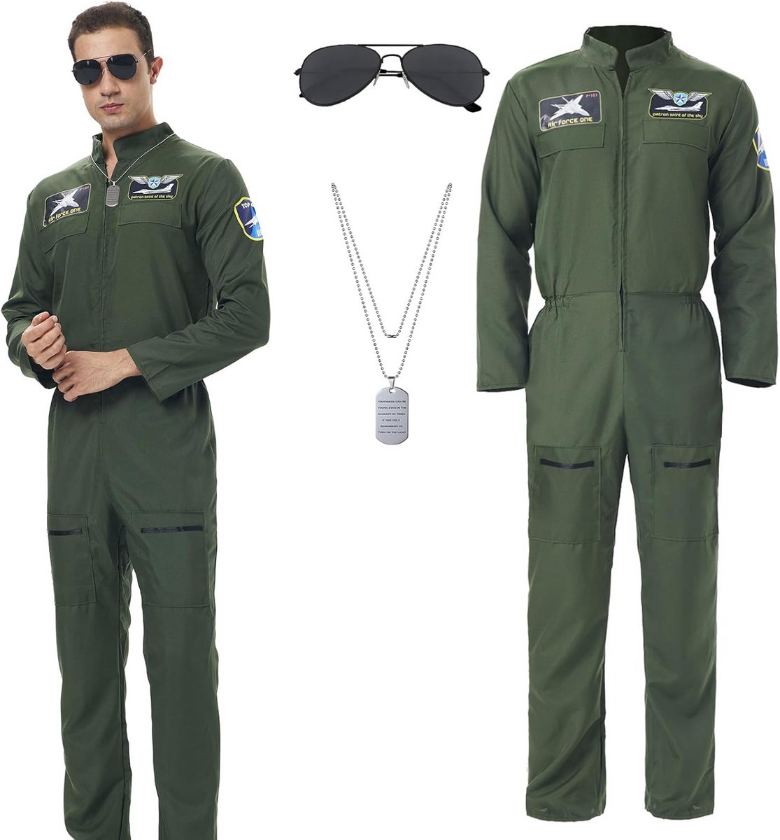 Pilotenpak Heren Inclusief Zonnebril - Carnavalskostuum en Party Outfit