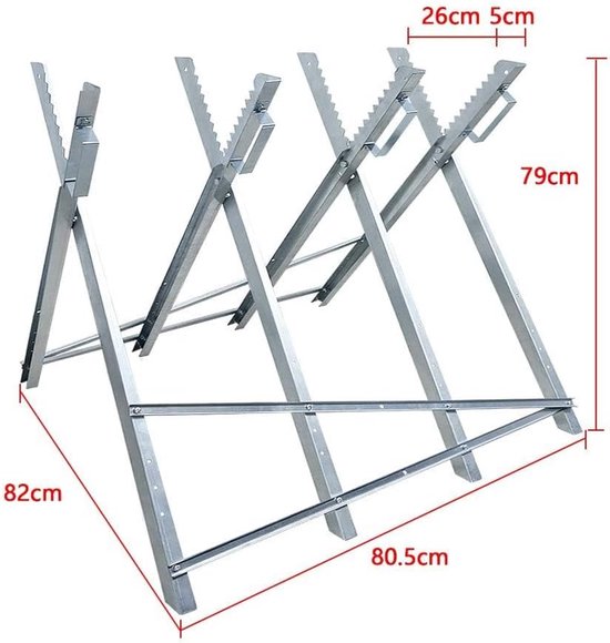 ACXIN Opvouwbare Zaagbok van Staal - Draagvermogen 100kg - Voor Houtzagen & Kettingzagen - 83x83x79cm — afbeelding 5