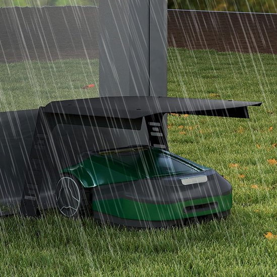 ACXIN garage voor robotmaaier van metaal, robuuste afdekking voor grasmaaierrobot tegen regen wind zon, 77x94x36 cm van Merkloos	 — afbeelding 2